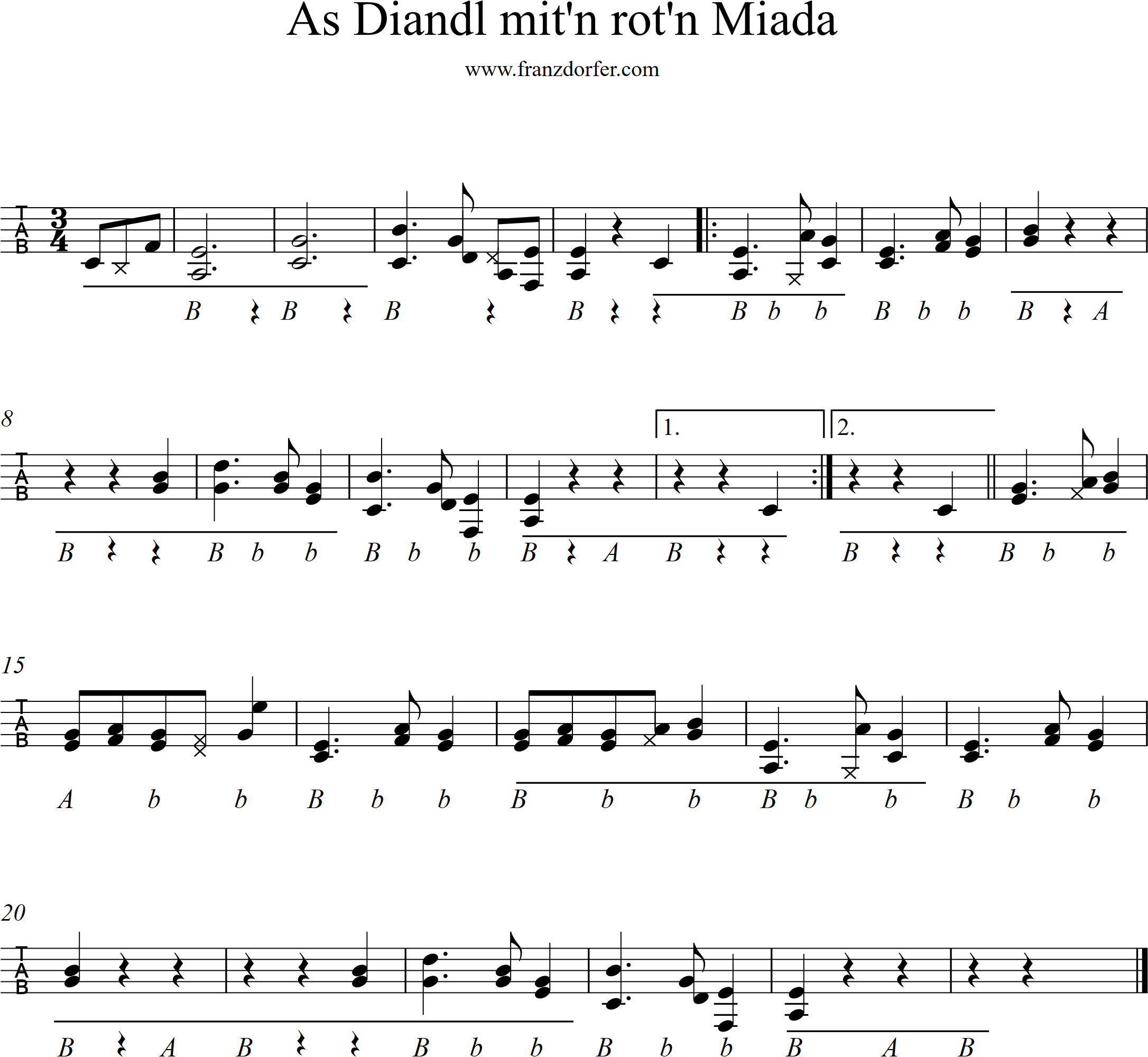 ziach lernen, As diandl mitn roten miada